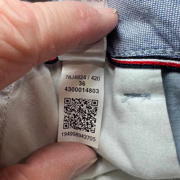 Tommy Hilfiger Mens 36 Blue Tropical Palm Leaf Chino Shorts Beach Summer Preppy - Picture 8 of 13